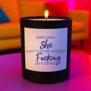 Wanky Candle Funny Vanilla Candle – She Wasn’t Sure She Could but Did It Anyway