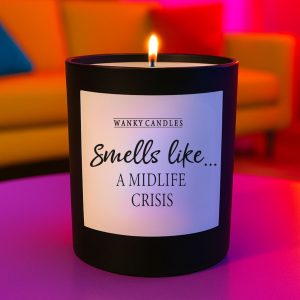Wanky Candle Funny Vanilla Candle – Smells Like a Midlife Crisis