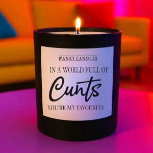 Wanky Candle Funny Vanilla Candle – In a World Full of Cunts You’re My Favourite