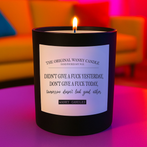 Wanky Candle Funny Vanilla Candle – Didn’t Give a Fuck Yesterday