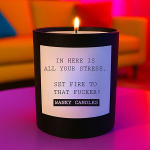 Wanky Candle Funny Vanilla Candle – In Here Is All Your Stress