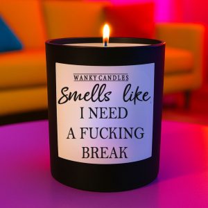 Wanky Candle Funny Vanilla Candle – Smells Like I Need a Fucking Break