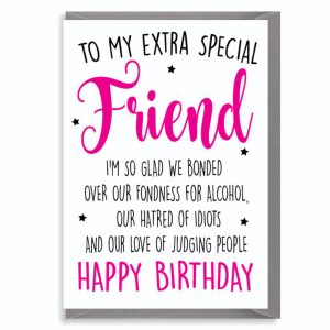 Funny Birthday Card for Best Friend – Alcohol and Judging People