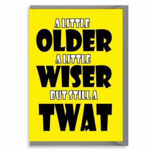 Rude Birthday Card for Him – Older, Wiser, Still a Twat