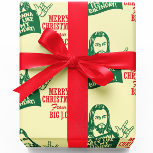 Funny Christmas Wrapping Paper – Party Like It’s My Birthday, 2 Sheets