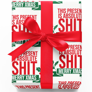 Rude Christmas Wrapping Paper – This Present Is Absolute Shit, 2 Sheets