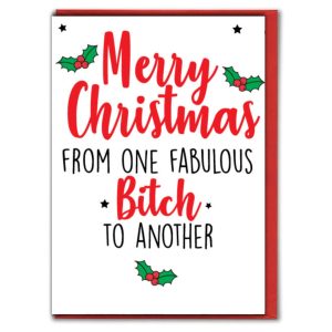 Rude Christmas Card for Friend – One Fab B*tch to Another