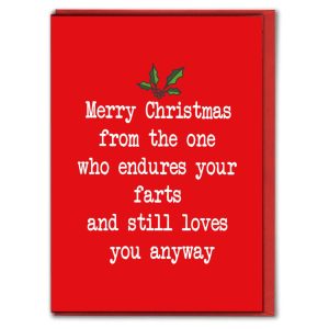Funny Christmas Card for Partner – Endures Your Farts