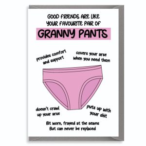 Funny Birthday Card for Best Friend – Granny Pants