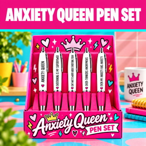 Anxiety Queen Pen Set – 5 Pens