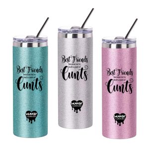 Best Friends Pair of Cunts Glitter Tumbler