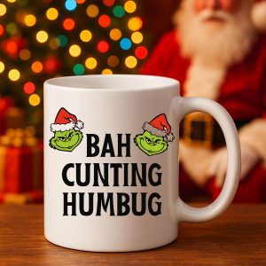 Rude Anti-Christmas Mug – Bah Cunting Humbug