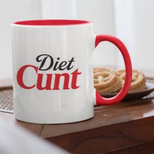 Diet Cunt Mug – White With A Red Handle And Inner