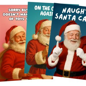 Swearing Santa Christmas Cards – Offensive Adult Humour, Pack of 5