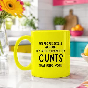 My People Skills Are Fine Funny Neon Yellow Mug