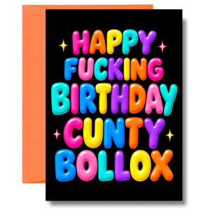 Rude Rainbow Birthday Card – Cunty Bollox