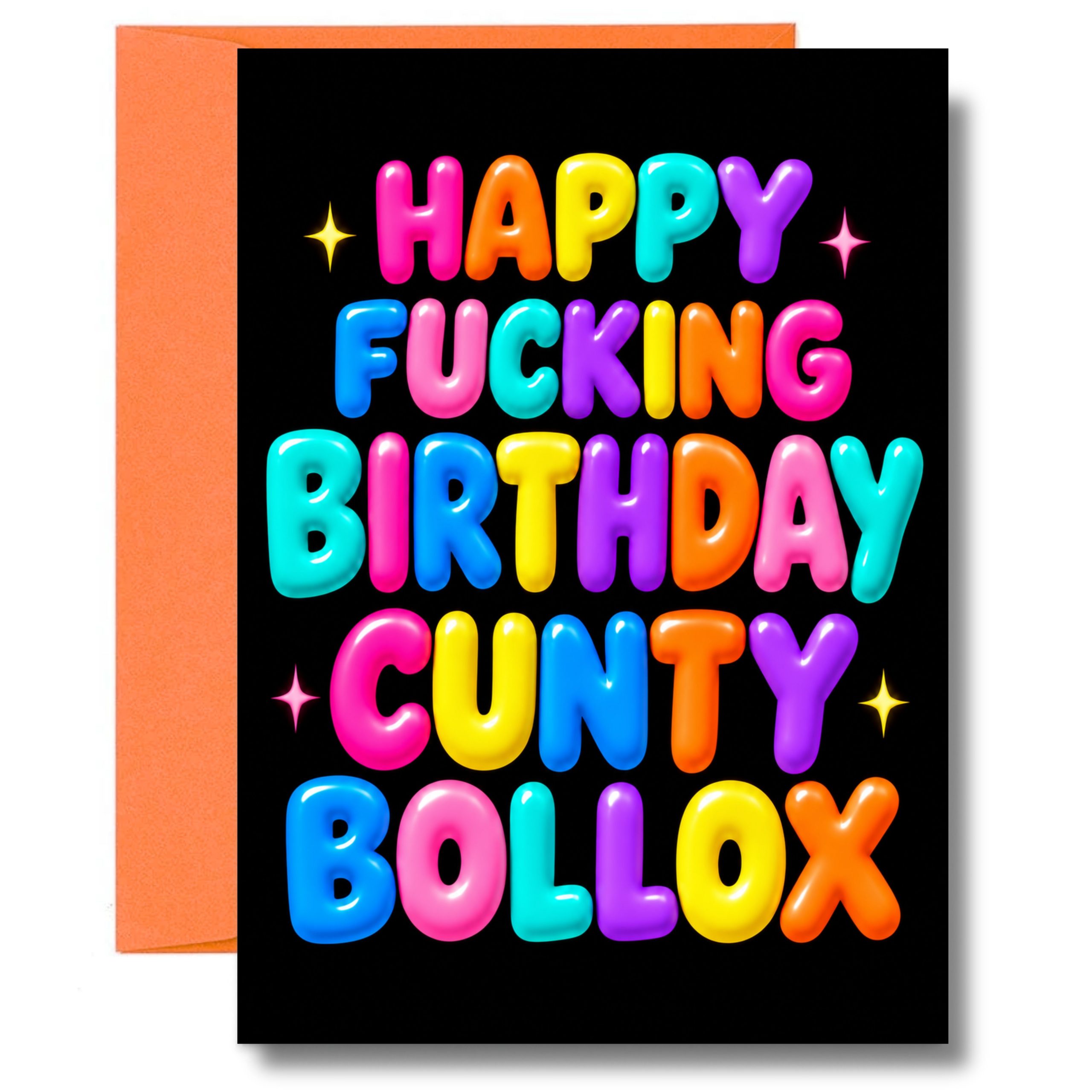 Rude Rainbow Birthday Card – Cunty Bollox