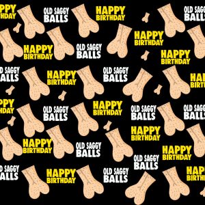 Old Saggy Balls Wrapping Paper | Funny Rude Birthday Gift Wrap